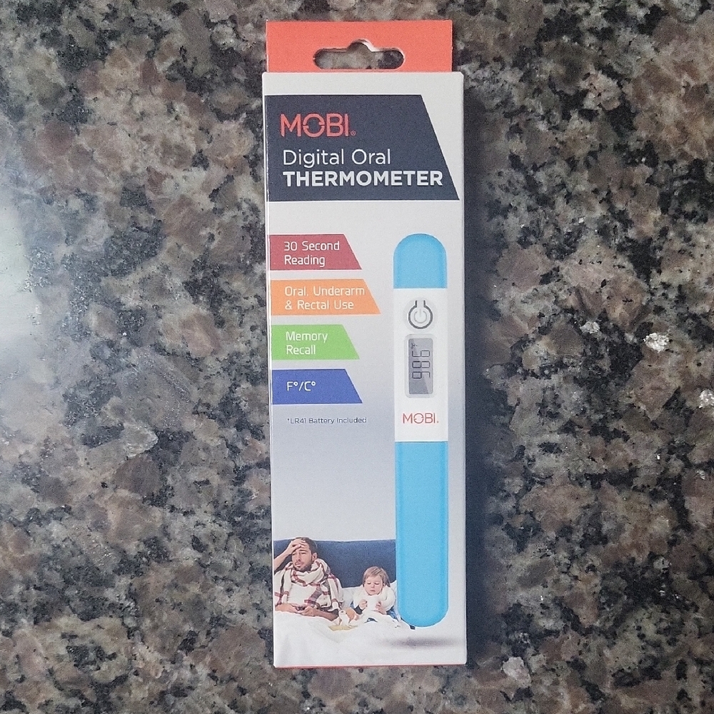 MOBI Digital Oral Thermometer - Blue NIB